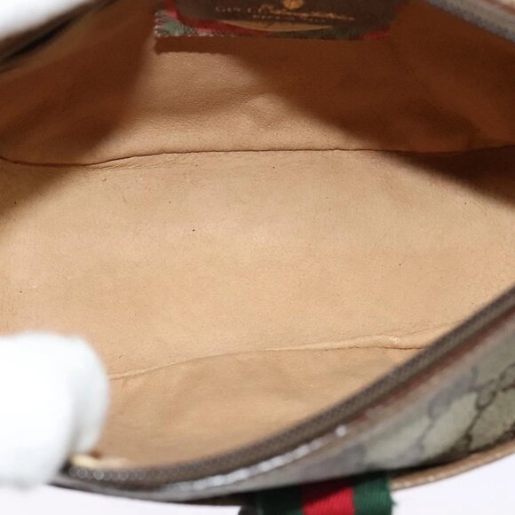 GUCCI GG Supreme Web Sherry Line Shoulder Bag PVC Beige 56 02 032 Auth BA2084 - Picture 11 of 16